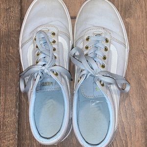 light blue laced vans